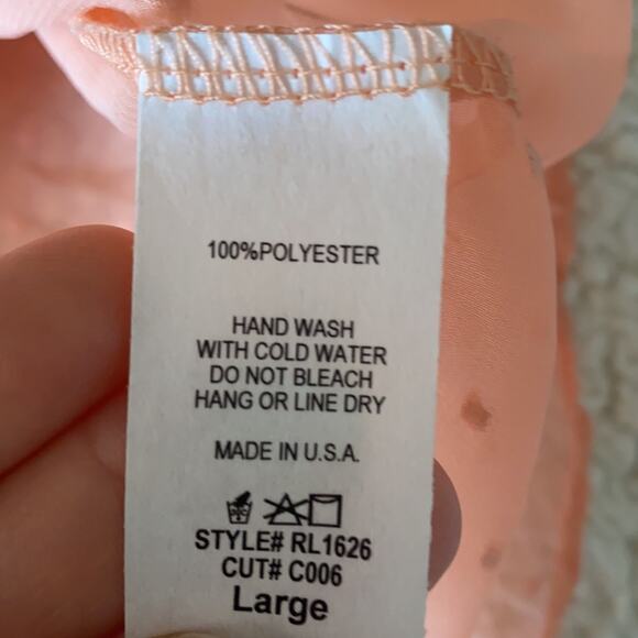 Red Lolly Orange Bell Sleeve Dotted Top Large - Picture 10 of 10